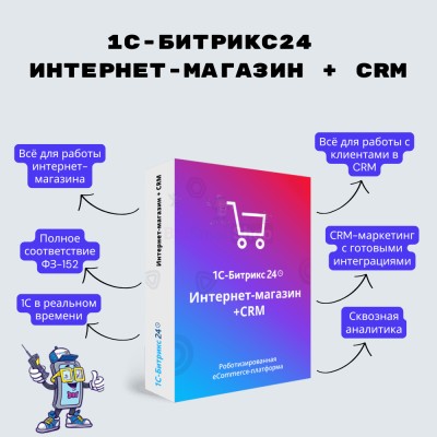 Программа для ЭВМ "1С-Битрикс24". Лицензия Интернет-магазин + CRM (12 мес.) - купить в Малом Гангозере